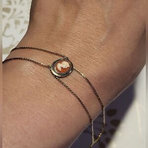Vintage 14k Gold Vermeil Danecraft Cameo Braclet